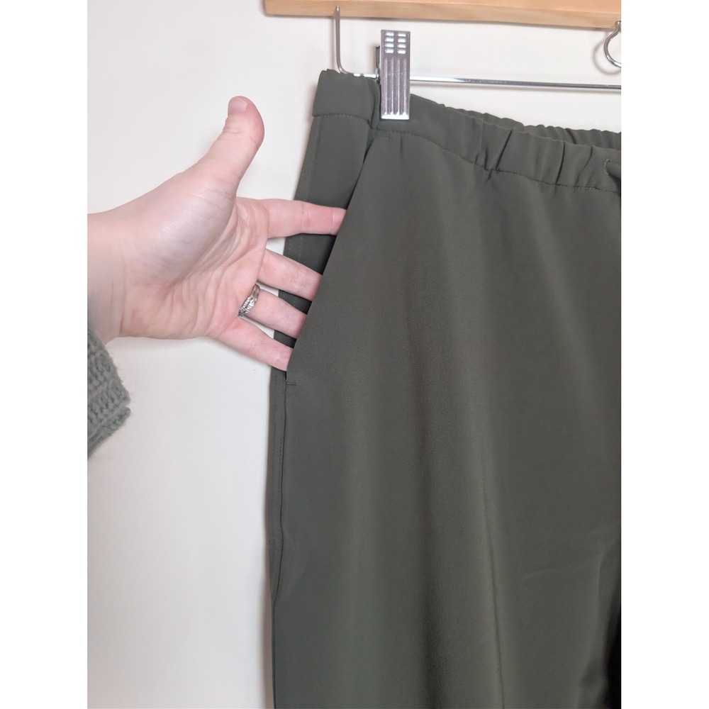 Athleta Womens Olive Green Wide‎ Leg Snap Button Side Pants 767531-03 Size M - Picture 7 of 11